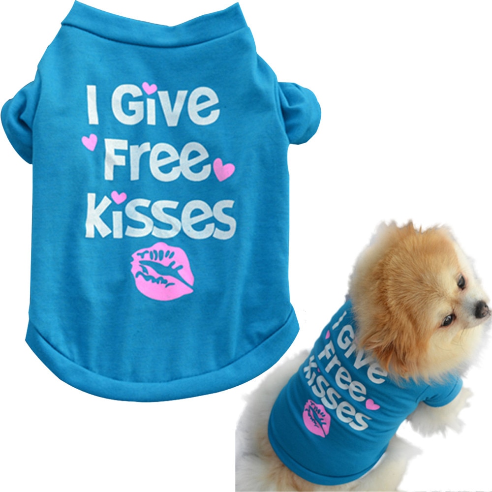 Pet-Puppy-Summer-Shirt-Small-Dog-Cat-Pet-I-Give-Free-Kisses-Letter-Printed-Clothes-Vest