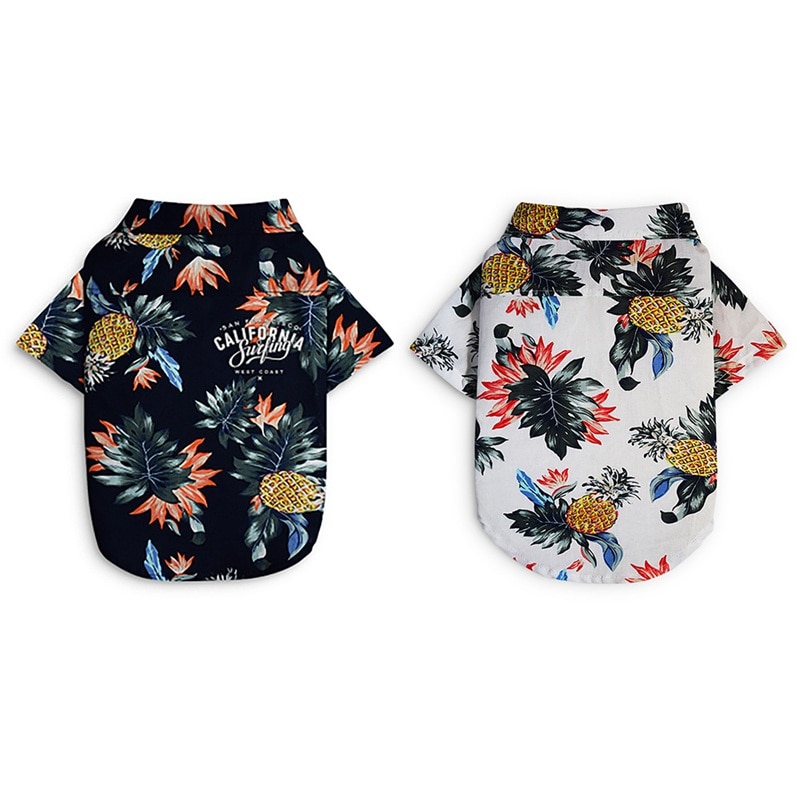 Pet-Summer-Printed-Shirt-Dog-Thin-Short-Sleeves-Costume-Pineapple-Pattern-XS-S-M-L-XL